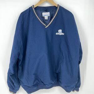 Vintage Mens Gear For Sports Miller Time Logo V Neck Wind Shirt Pullover Size XL